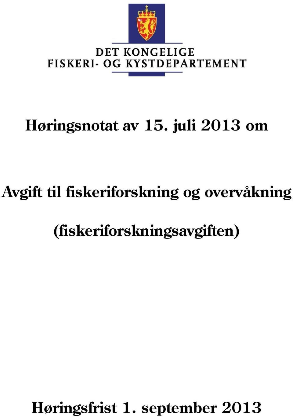 fiskeriforskning og overvåkning