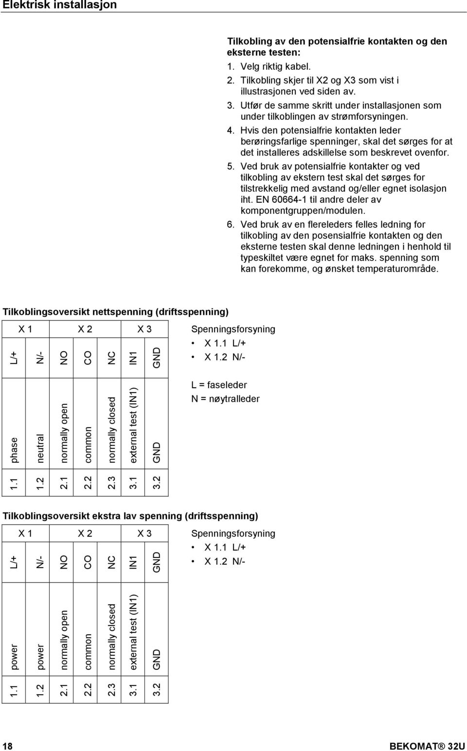 3. Utfør de samme skritt under installasjonen som under tilkoblingen av strømforsyningen. 4.