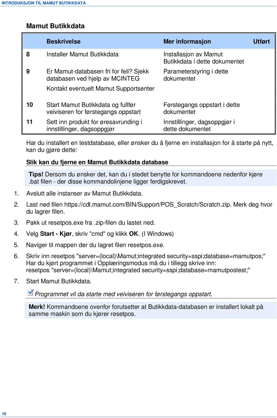 inn produkt for øresavrunding i innstillinger, dagsoppgjør Førstegangs oppstart i dette dokumentet Innstillinger, dagsoppgjør i dette dokumentet Har du installert en testdatabase, eller ønsker du å