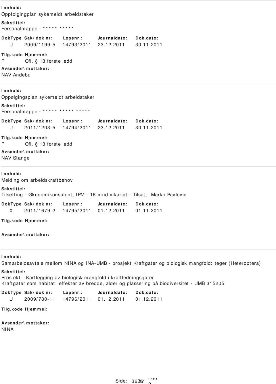 30.1NAV Stange Melding om arbeidskraftbehov Tilsetting - Økonomikonsulent, M - 16.mnd vikariat - Tilsatt: Marko avlovic 011