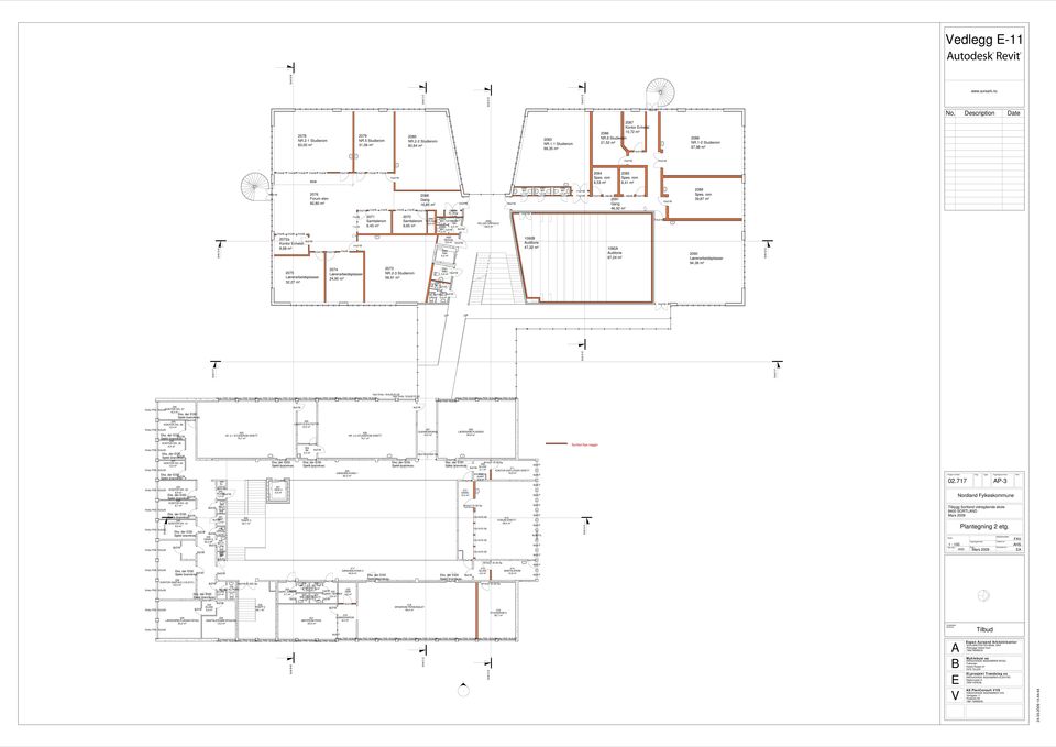 01 9,0 m² Snitt A-A Eks. dør EI30 Sjekk brannkrav. 9x21M 9x21M Eks. dør EI30 9x21M Sjekk brannkrav. 236 KONTOR SAMTALE 3 ELEVTJ. 23,5 m² 235 LÆRERARB.PLASSER BYGG 20,2 m² Snitt F-F 8x21M 246 EL.