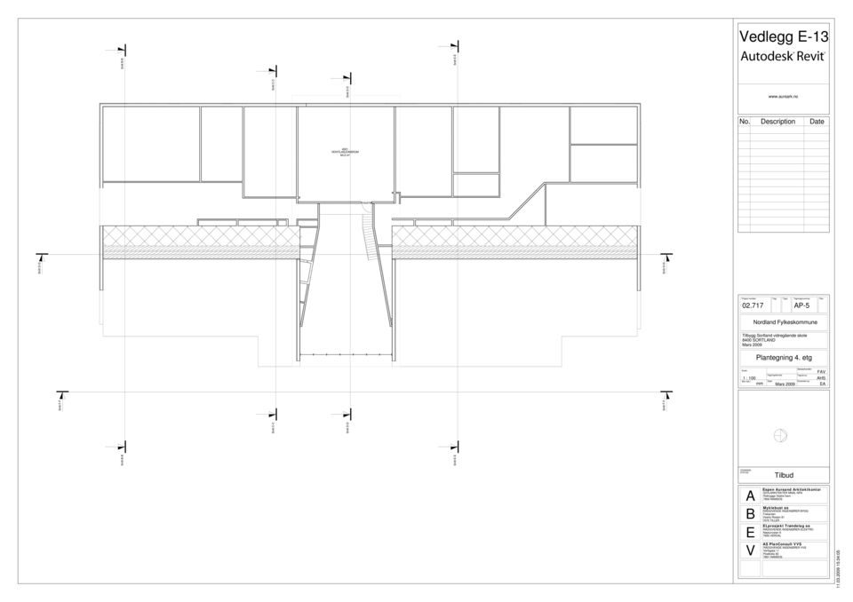 etg Tegningsformat: AP-5 Nordland Fylkeskommune Tilbygg Sortland vidregående skole 8400 SORTLAND Saksbehandler: Tegnet av: Kontrolert av: FAV AHS EA TEGNINGS STATUS: Tilbud A SIVILARKITEKTER Espen