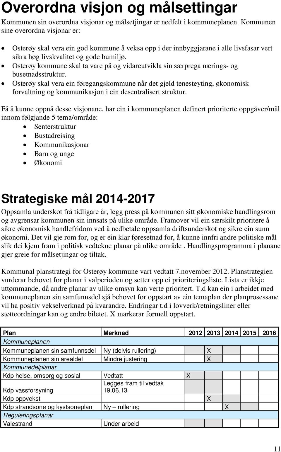 Osterøy kommune skal ta vare på og vidareutvikla sin særprega nærings- og busetnadsstruktur.