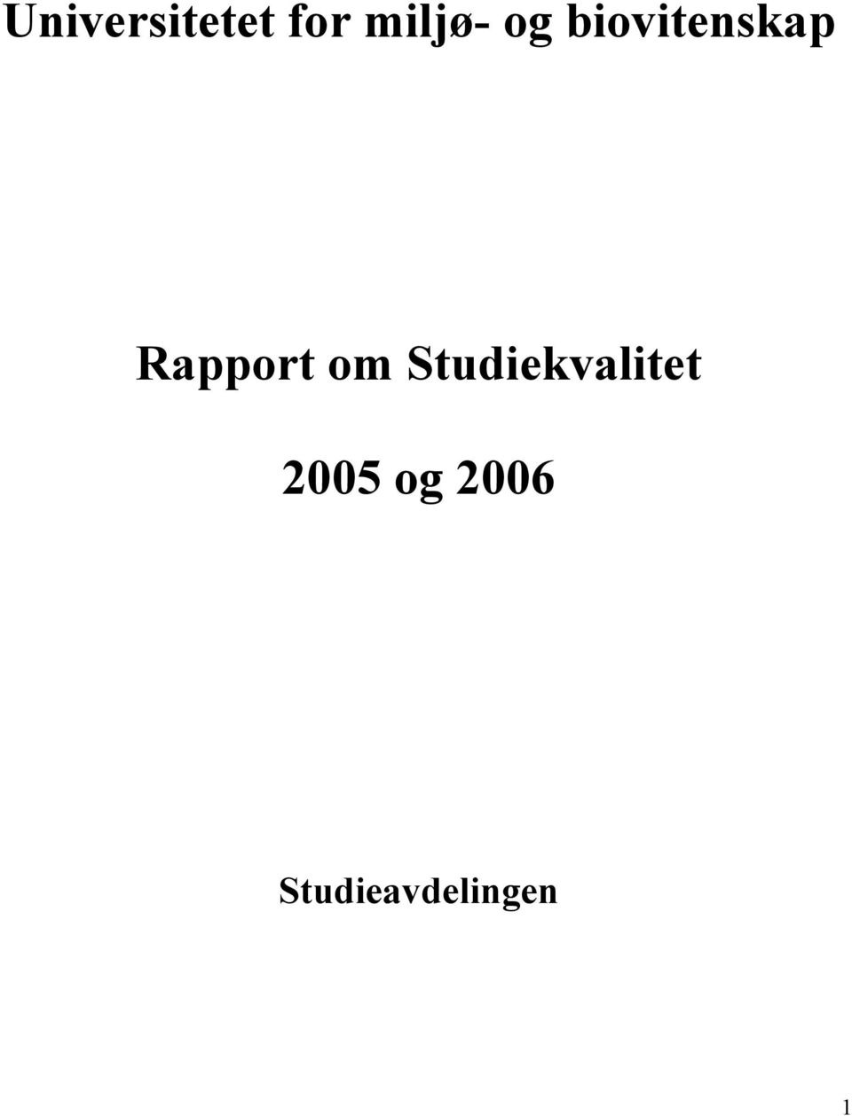 om Studiekvalitet 2005