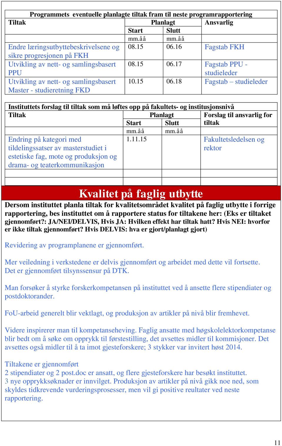 17 Fagstab PPU - studieleder Utvikling av nett- og samlingsbasert Master - studieretning FKD 10.15 06.