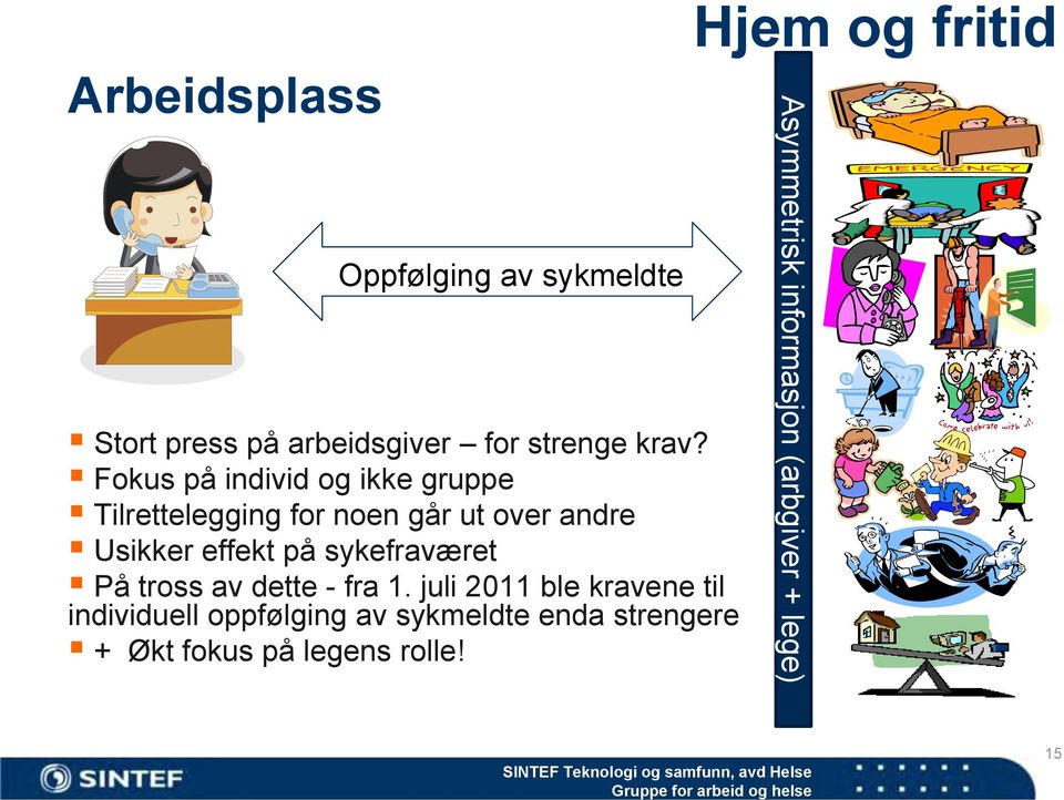 sykefraværet På tross av dette - fra 1.