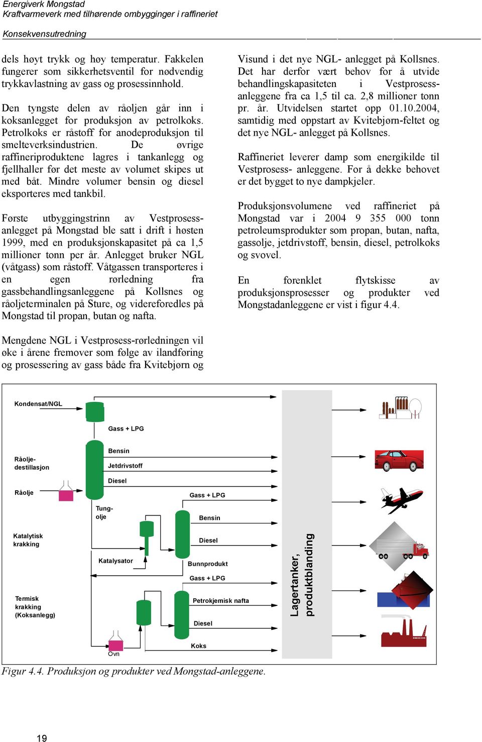 De øvrige raffineriproduktene lagres i tankanlegg og fjellhaller før det meste av volumet skipes ut med båt. Mindre volumer bensin og diesel eksporteres med tankbil.