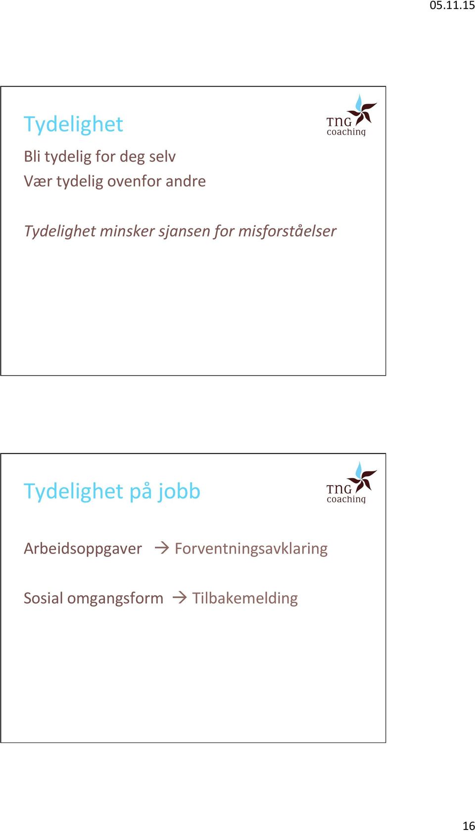 misforståelser Tydelighet på jobb Arbeidsoppgaver à