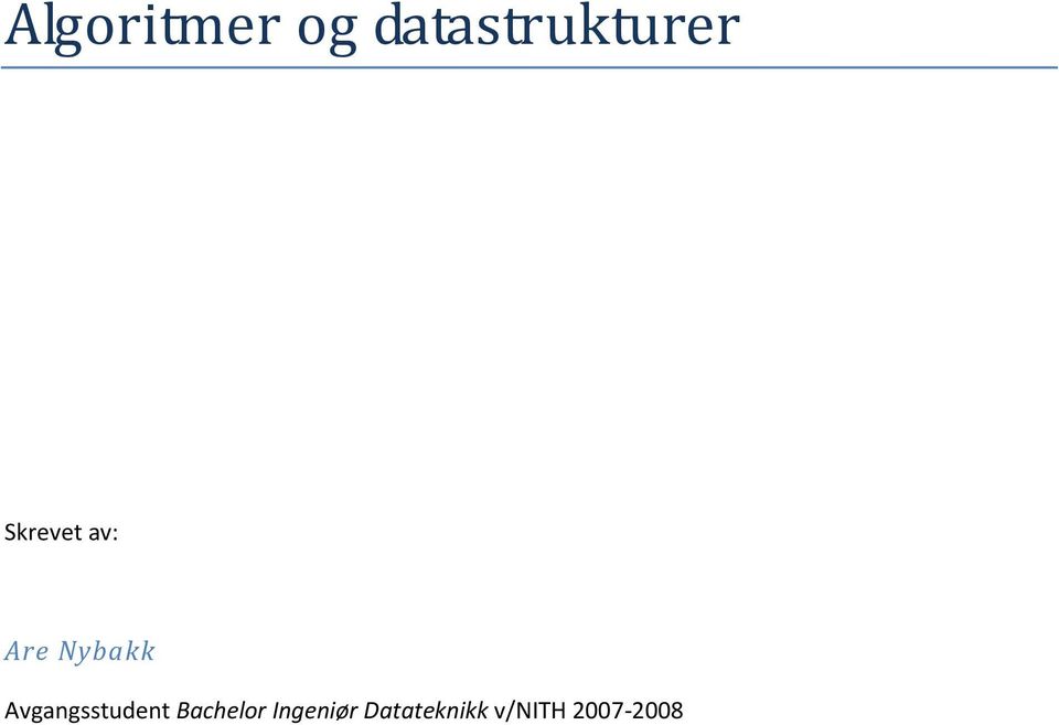 Avgangsstudent Bachelor