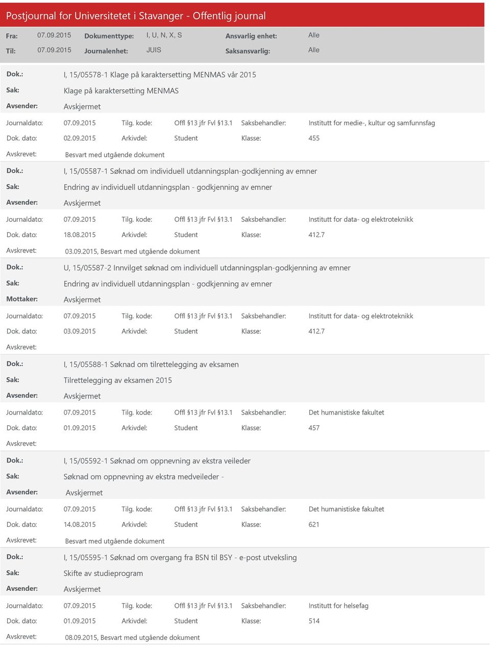 dato: 18.08.2015 Arkivdel: Student 03.09.2015, Besvart med utgående dokument, 15/05587-2 Innvilget søknad om individuell utdanningsplan-godkjenning av emner Institutt for data- og elektroteknikk Dok.