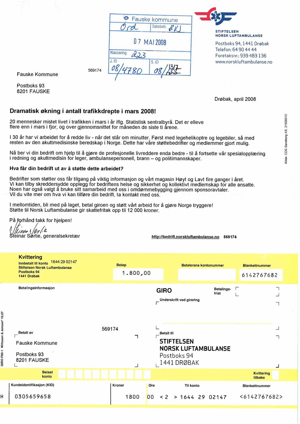 Det er elleve flere enn i mars i fjor, og over gjennomsnittet for måneden de siste ti arene. Drøbak, april 2008 i 30 år har vi arbeidet for å redde liv - når det står om minutter.