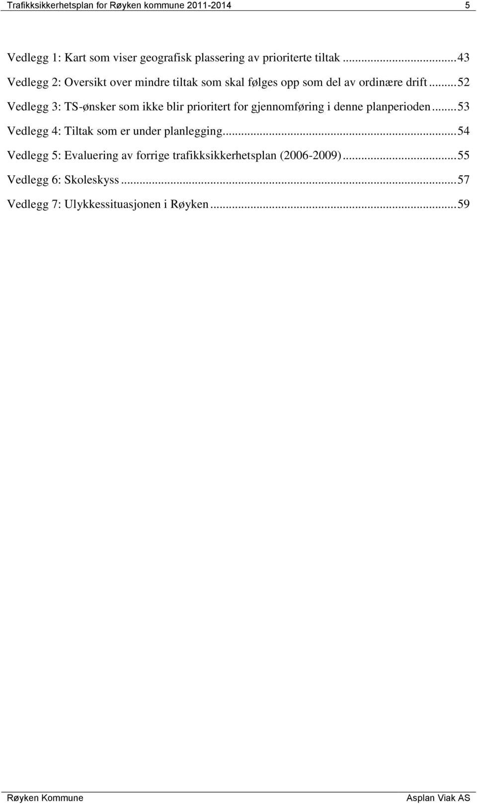 .. 52 Vedlegg 3: TS-ønsker som ikke blir prioritert for gjennomføring i denne planperioden.