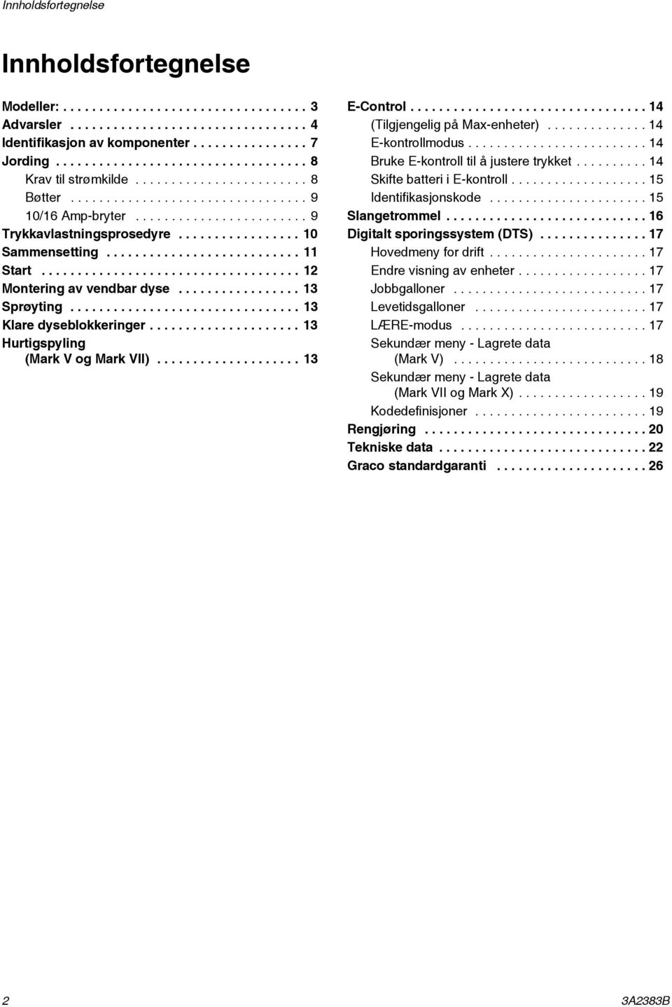 ................ 10 Sammensetting........................... 11 Start.................................... 12 Montering av vendbar dyse................. 13 Sprøyting................................ 13 Klare dyseblokkeringer.