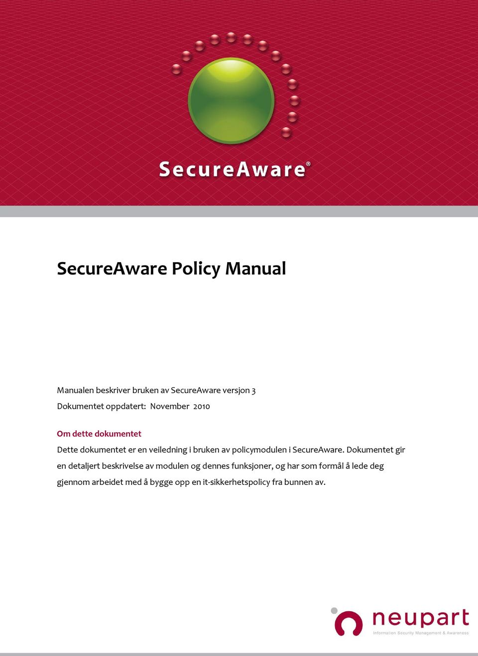 policymodulen i SecureAware.