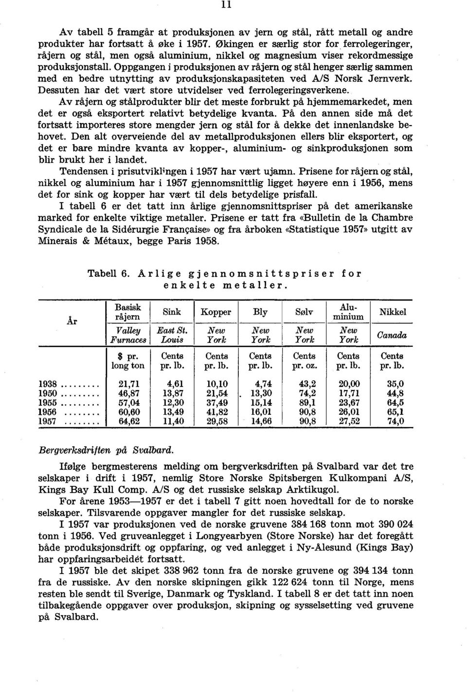 Oppgangen i produksjonen av råjern og stål henger særlig sammen med en bedre utnytting av produksjonskapasiteten ved A/S Norsk Jernverk.