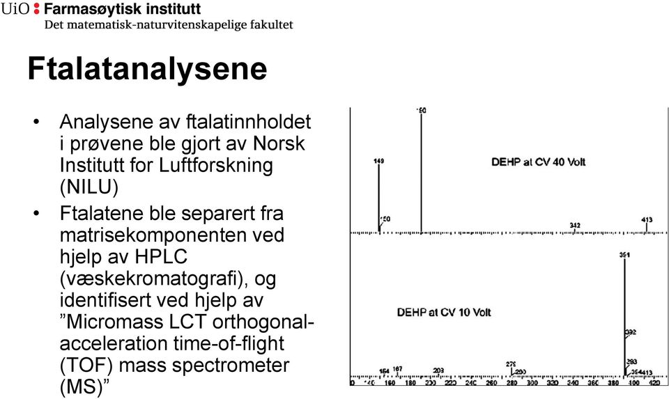 matrisekomponenten ved hjelp av HPLC (væskekromatografi), og identifisert