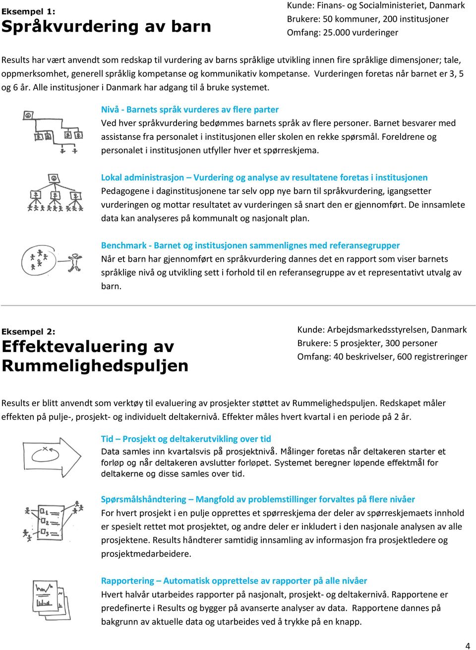 kompetanse. Vurderingen foretas når barnet er 3, 5 og 6 år. Alle institusjoner i Danmark har adgang til å bruke systemet.