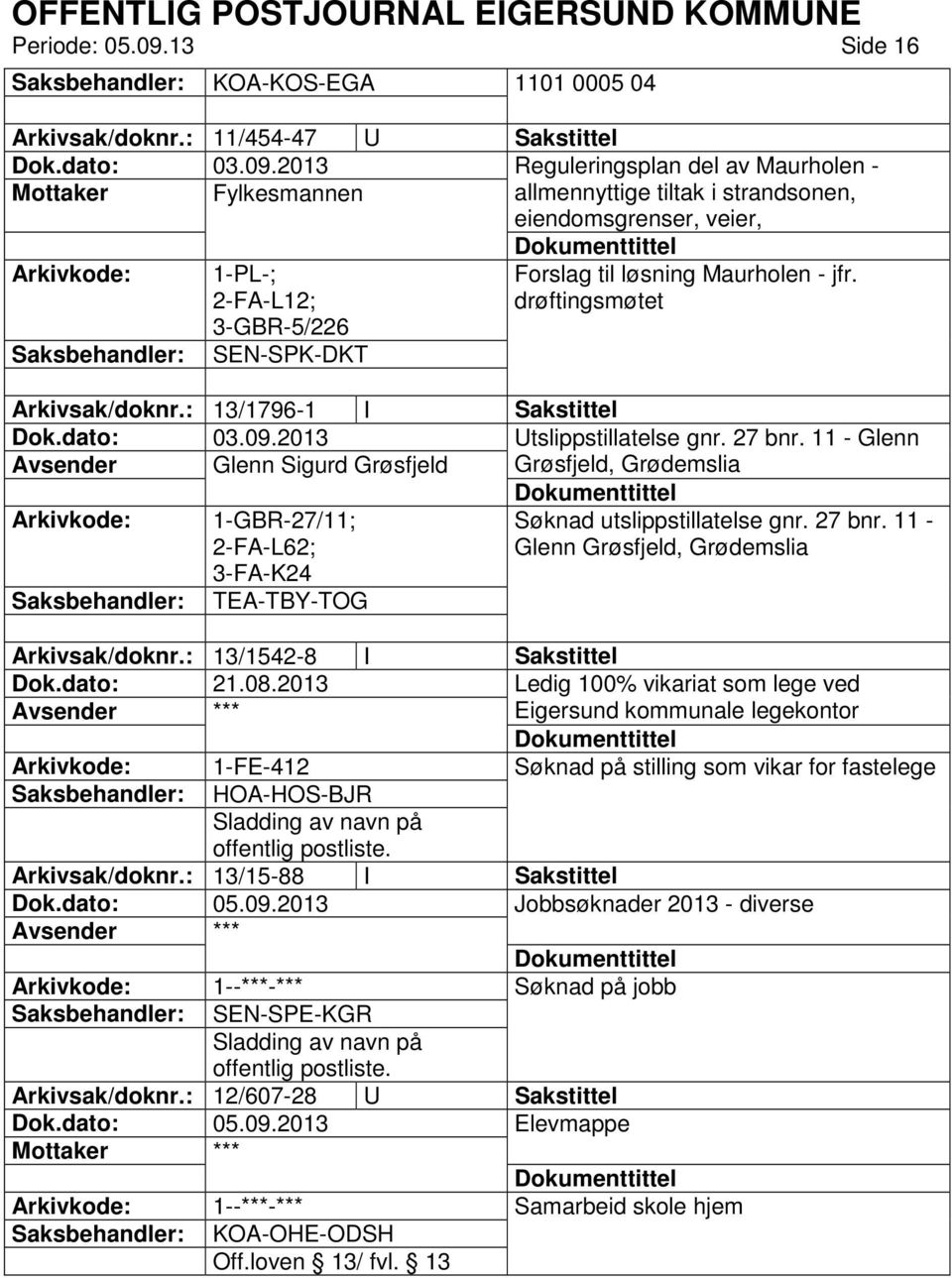 drøftingsmøtet SEN-SPK-DKT Arkivsak/doknr.: 13/1796-1 I Sakstittel Utslippstillatelse gnr. 27 bnr.