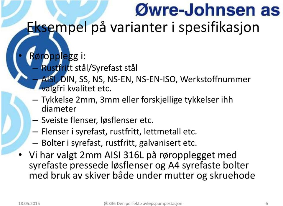 Flenser i syrefast, rustfritt, lettmetall etc. Bolter i syrefast, rustfritt, galvanisert etc.