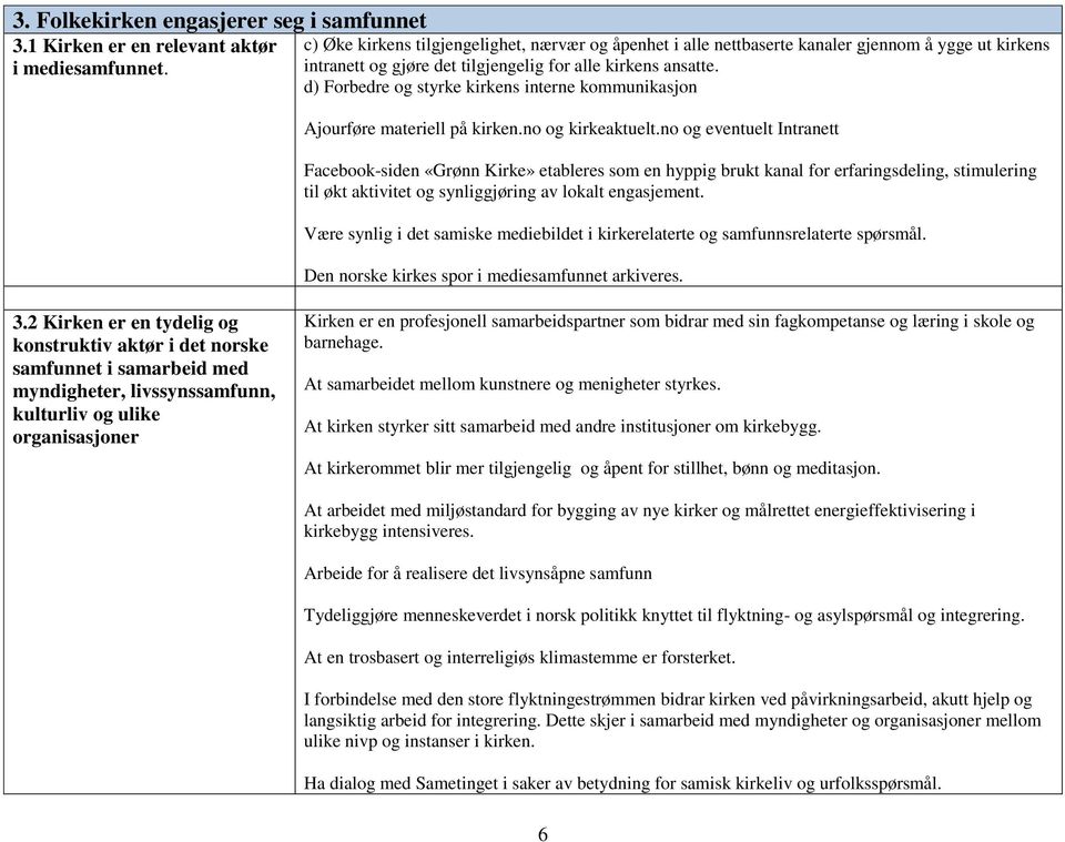 d) Forbedre og styrke kirkens interne kommunikasjon Ajourføre materiell på kirken.no og kirkeaktuelt.
