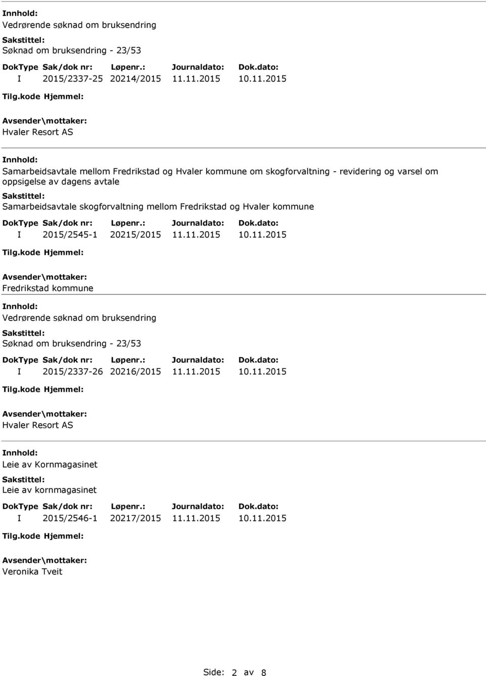 skogforvaltning mellom Fredrikstad og Hvaler kommune 2015/2545-1 20215/2015 Fredrikstad kommune