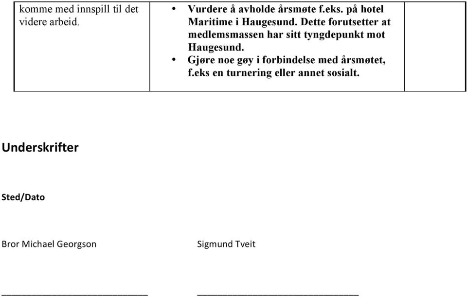 Dette forutsetter at medlemsmassen har sitt tyngdepunkt mot Haugesund.