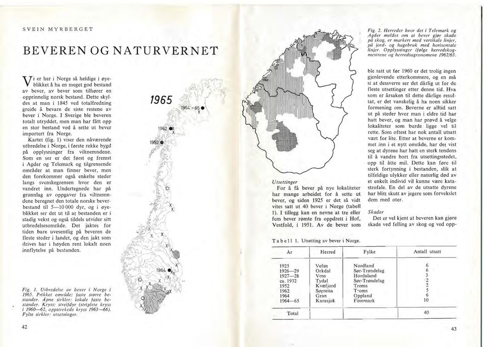 Vi er her i Norge sa heldige i 0yeblikket a ha en meget god bestand av bever, av beyer som tilh0rer en opprinnelig norsk bestand.