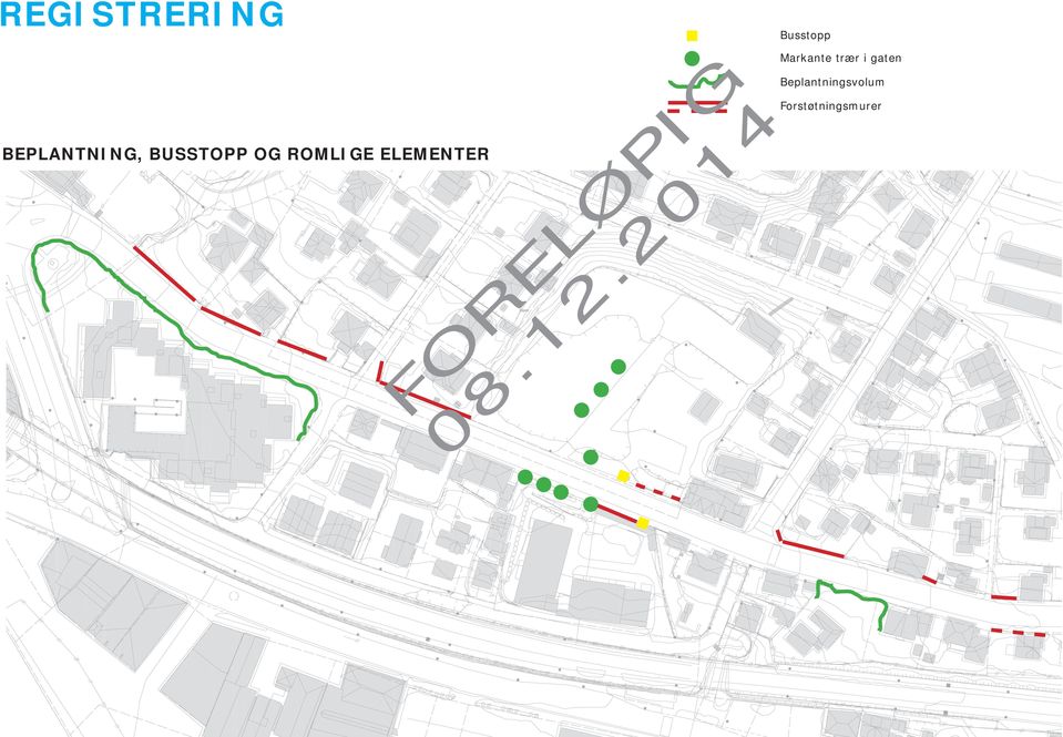 Busstopp Markante trær i gaten