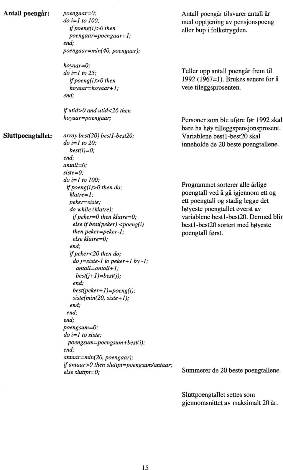 peker=0 then klatre=0; else if best(peker) <poeng(i) then peker=peker-1; else klatre=0; if peker<20 then do; do j=siste-i to peker+1 by -I; antall=antall+ 1; best(j+ 1)=best(j); best(peker+ I