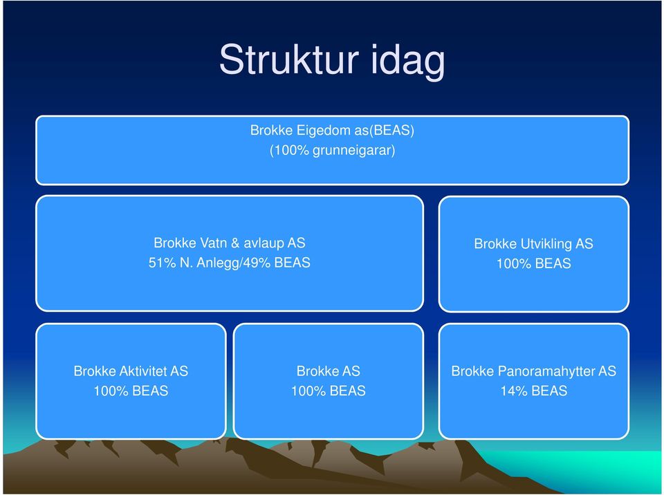 Anlegg/49% BEAS Brokke Utvikling AS 100% BEAS Brokke