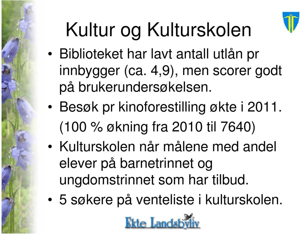 Besøk pr kinoforestilling økte i 2011.