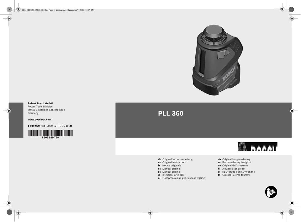 bosch-pt.com PLL 360 1 609 929 T98 (2009.