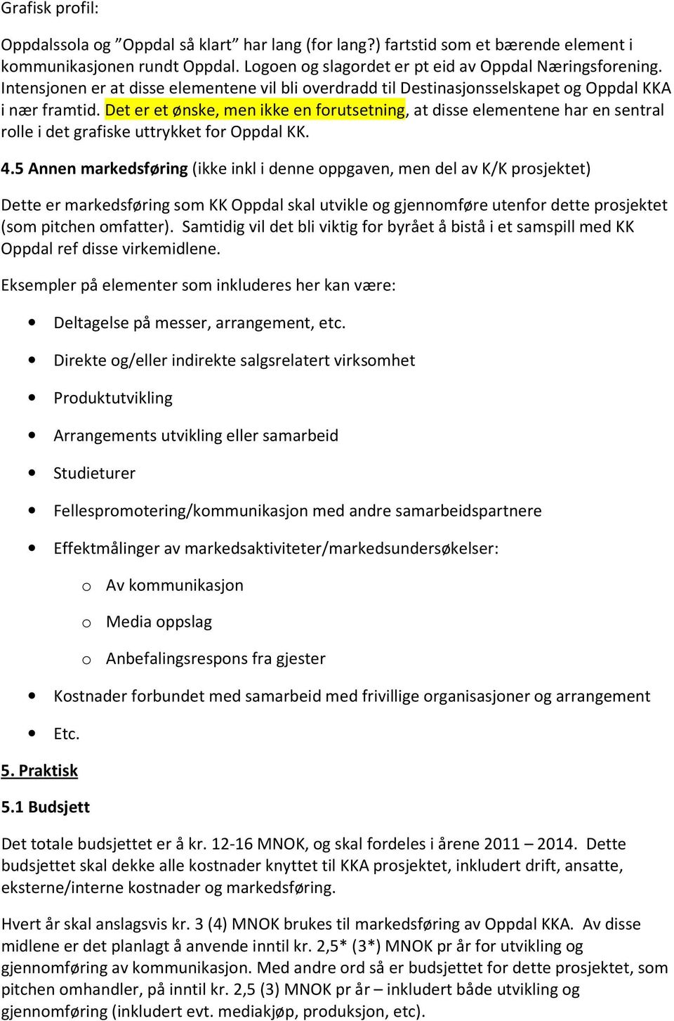 Det er et ønske, men ikke en forutsetning, at disse elementene har en sentral rolle i det grafiske uttrykket for Oppdal KK. 4.