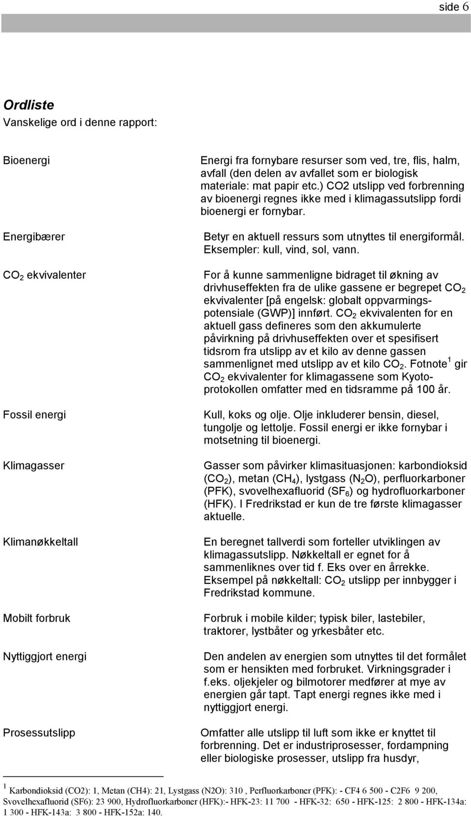 ) CO2 utslipp ved forbrenning av bioenergi regnes ikke med i klimagassutslipp fordi bioenergi er fornybar. Betyr en aktuell ressurs som utnyttes til energiformål. Eksempler: kull, vind, sol, vann.