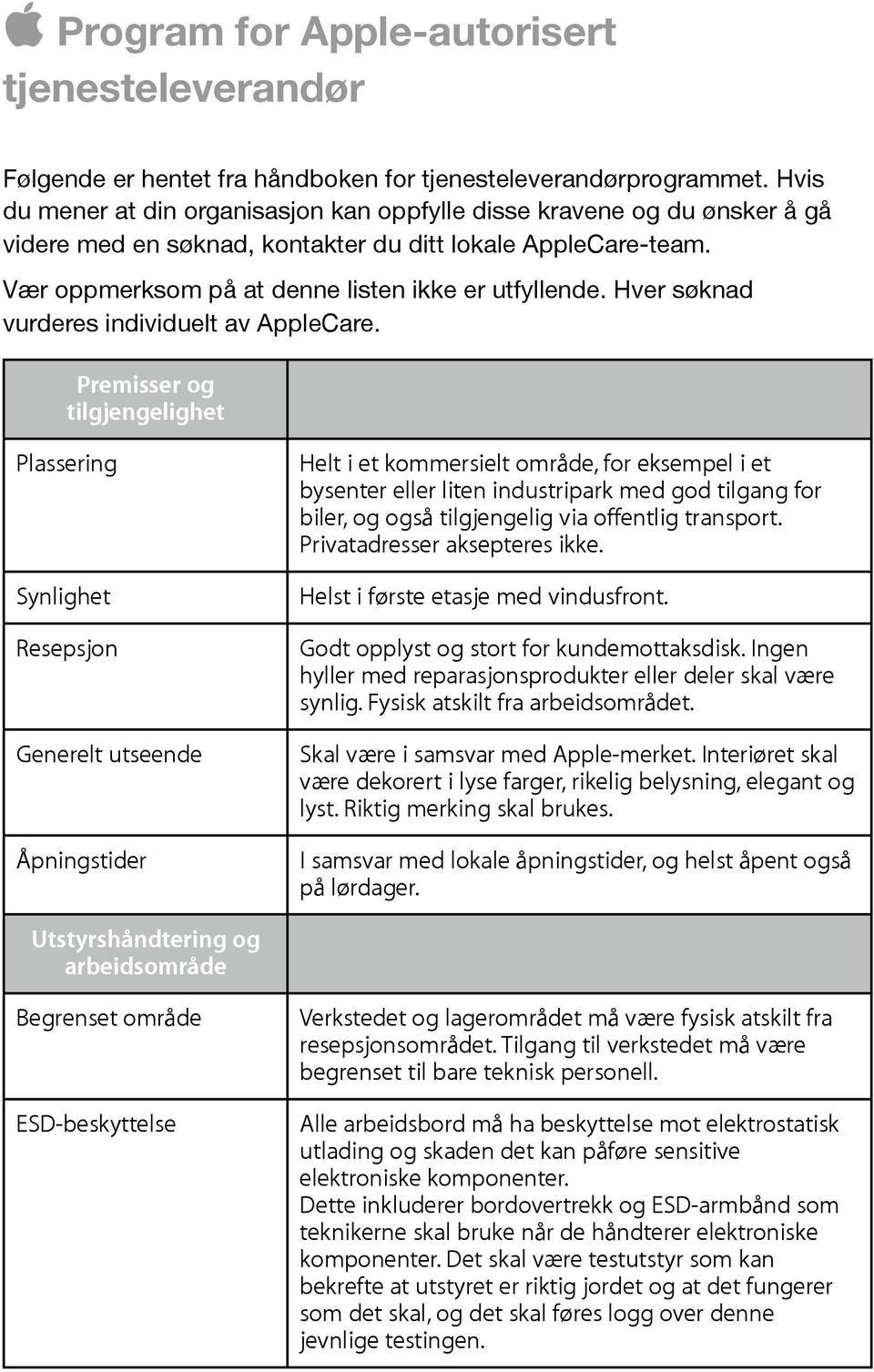 Hver søknad vurderes individuelt av AppleCare.