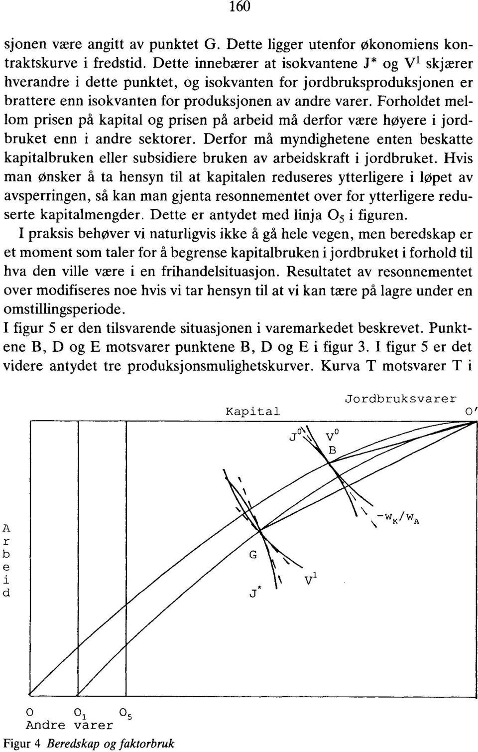 Forholdet mellom prisen på kapital og prisen på arbeid må derfor være høyere i jordbruket enn i andre sektorer.