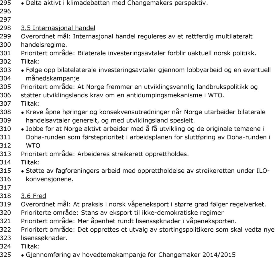 Følge opp bilatelaterale investeringsavtaler gjennom lobbyarbeid og en eventuell månedskampanje Prioritert område: At Norge fremmer en utviklingsvennlig landbrukspolitikk og støtter utviklingslands