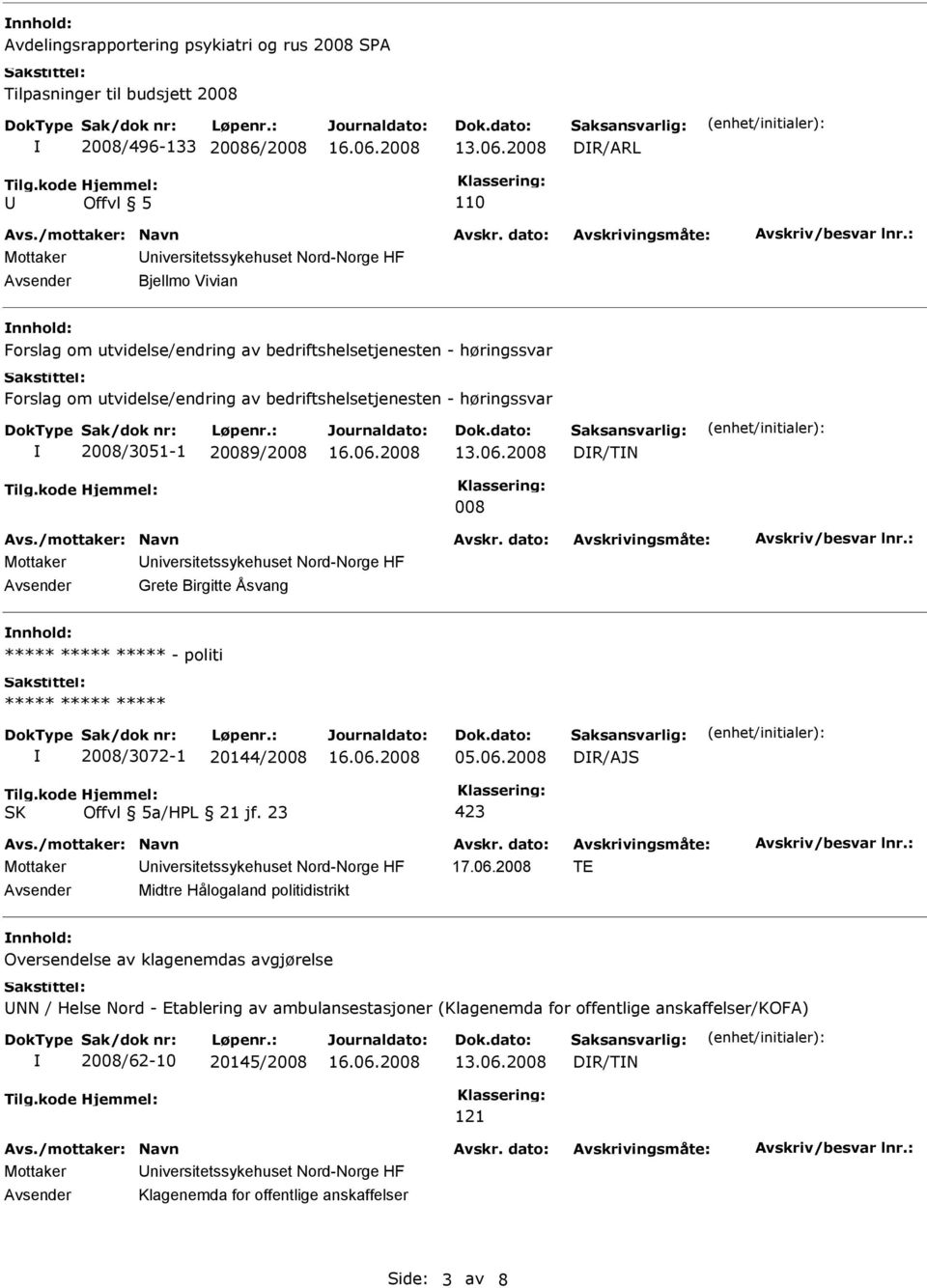 Birgitte Åsvang nnhold: - politi 2008/3072-1 20144/2008 05.06.