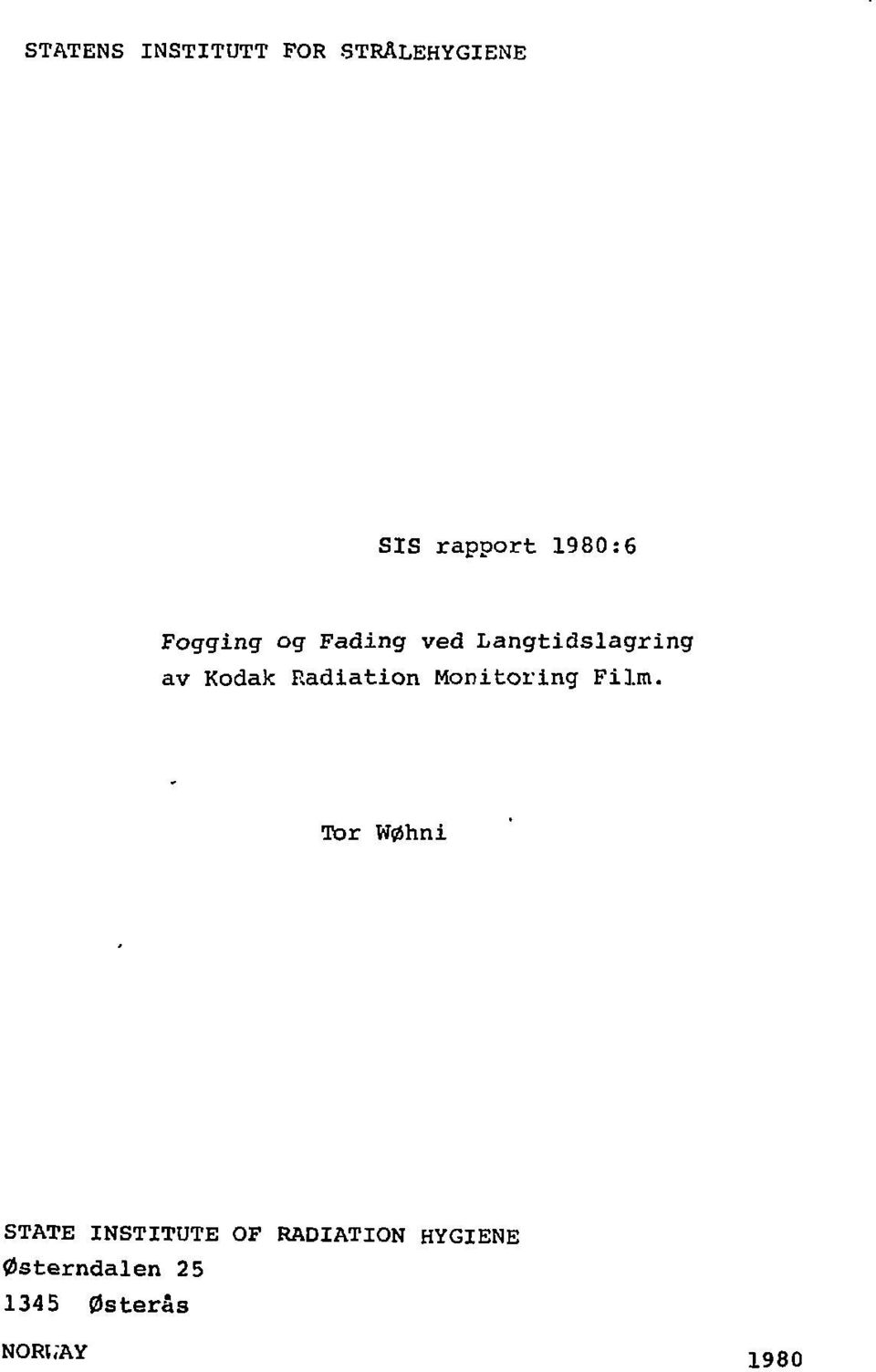 Radiation Monitoring Film.