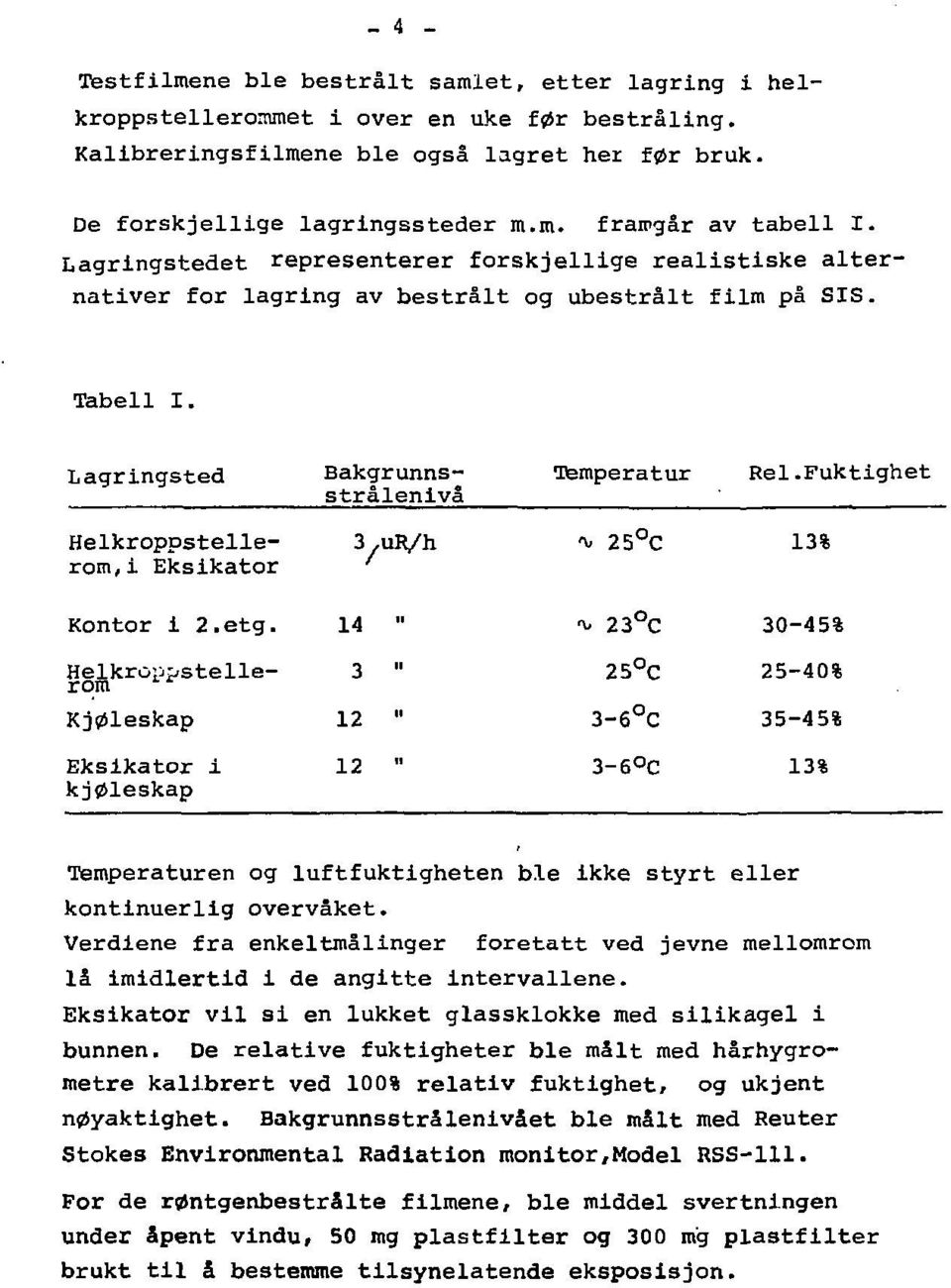 Fuktighet strålenivå Helkroppstellerom,i Eksikator 3,uR/h -v. 25 C 13% Kontor i 2.etg.