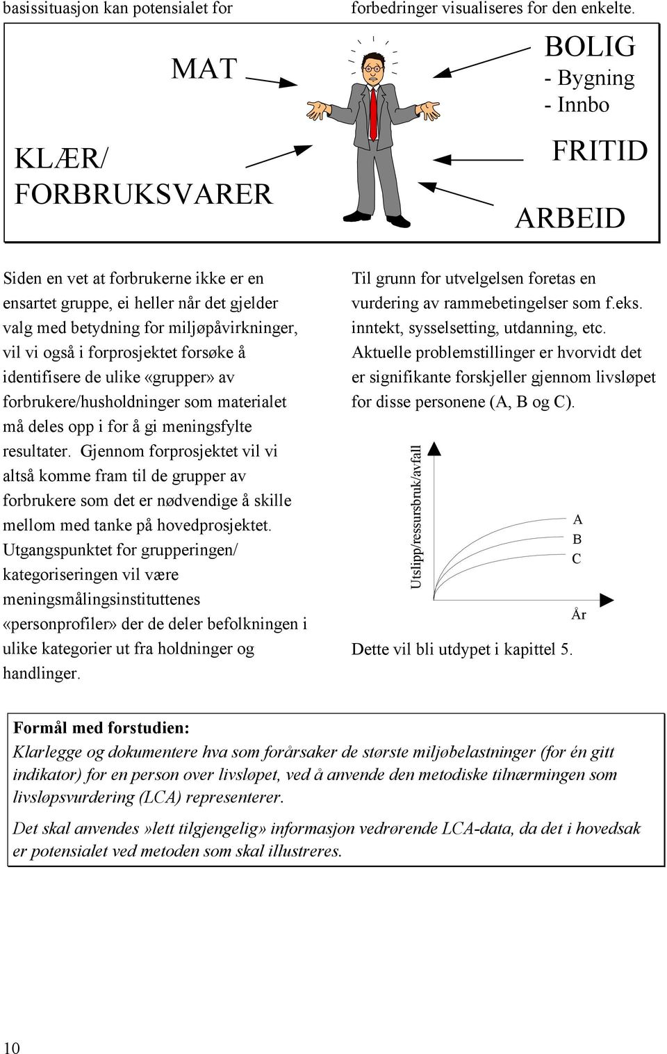 identifisere de ulike «grupper» av forbrukere/husholdninger som materialet må deles opp i for å gi meningsfylte resultater.