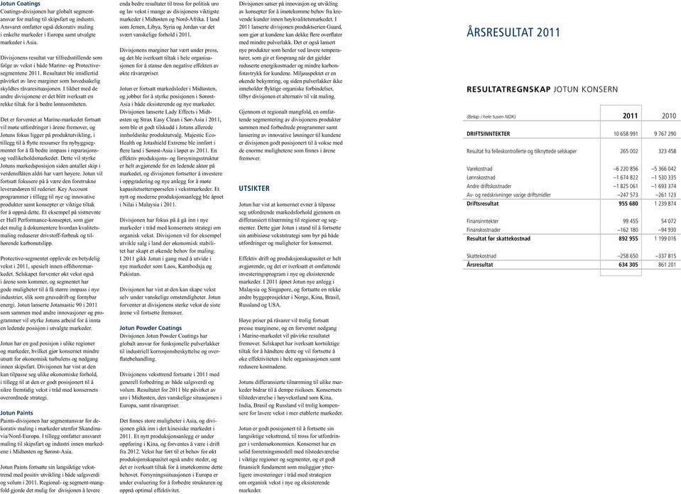 Resultatet ble imidlertid påvirket av lave marginer som hovedsakelig skyldtes råvaresituasjonen. I likhet med de andre divisjonene er det blitt iverksatt en rekke tiltak for å bedre lønnsomheten.