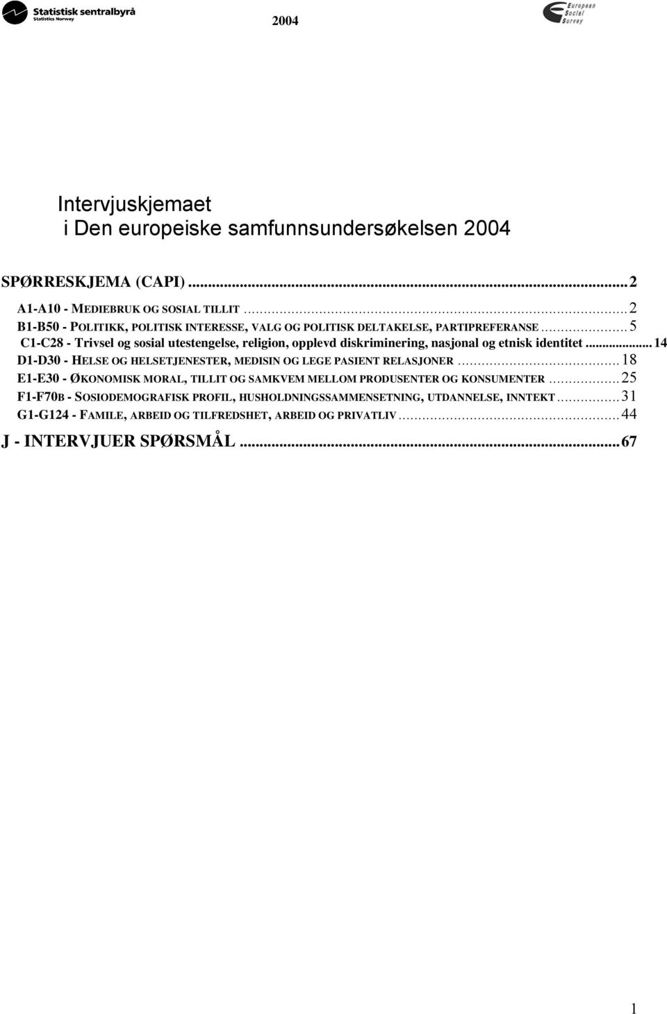 ..5 C1-C28 - Trivsel og sosial utestengelse, religion, opplevd diskriminering, nasjonal og etnisk identitet.