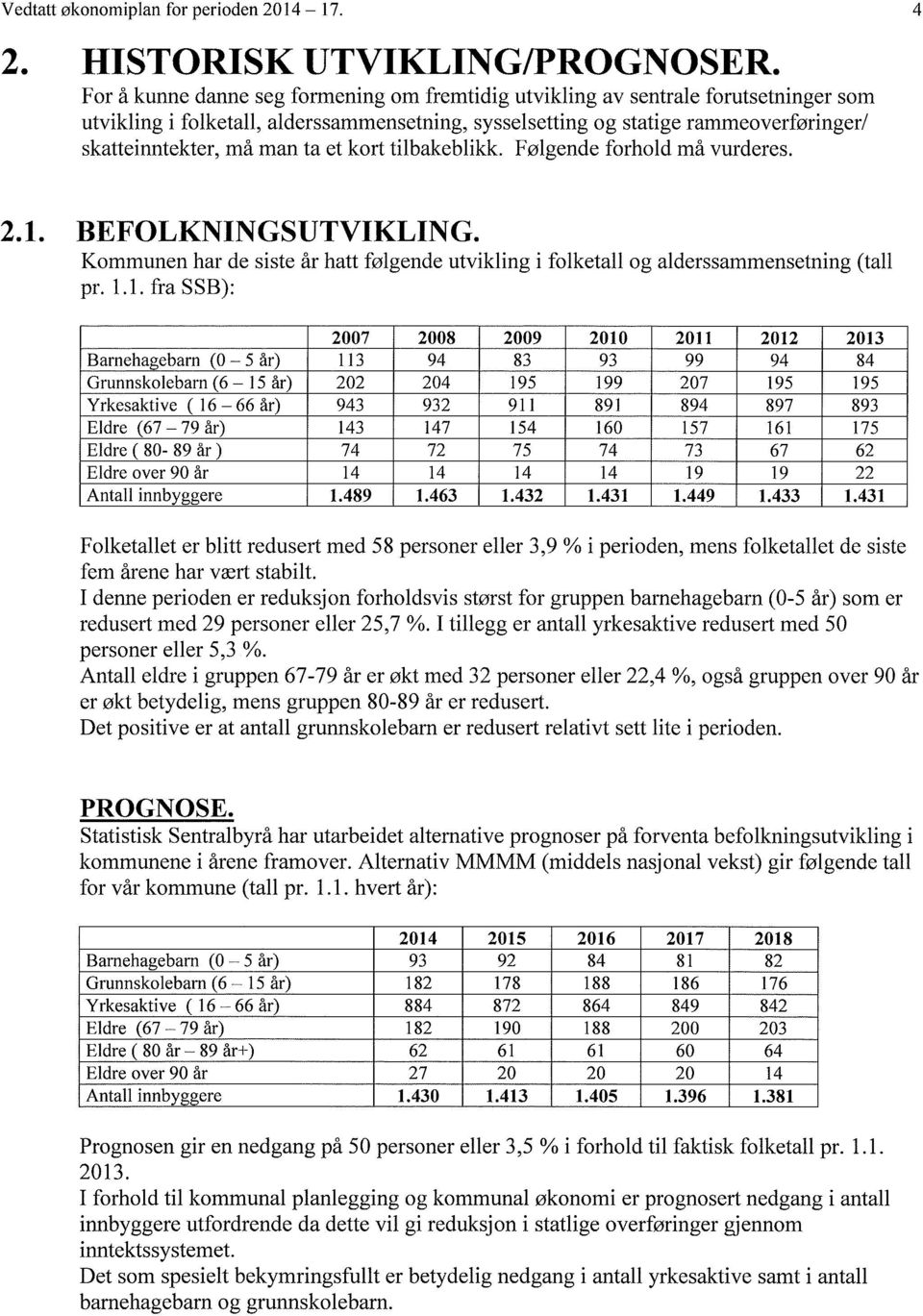 ta et kort tilbakeblikk. Følgende forhold må vurderes. 2.1.