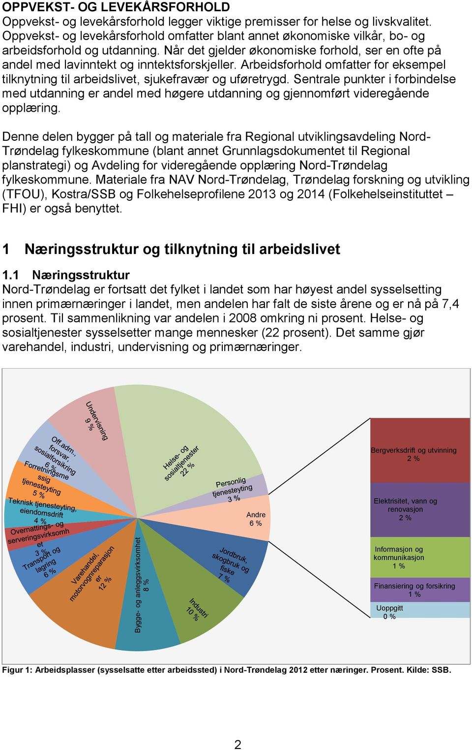 Arbeidsforhold omfatter for eksempel tilknytning til arbeidslivet, sjukefravær og uføretrygd.