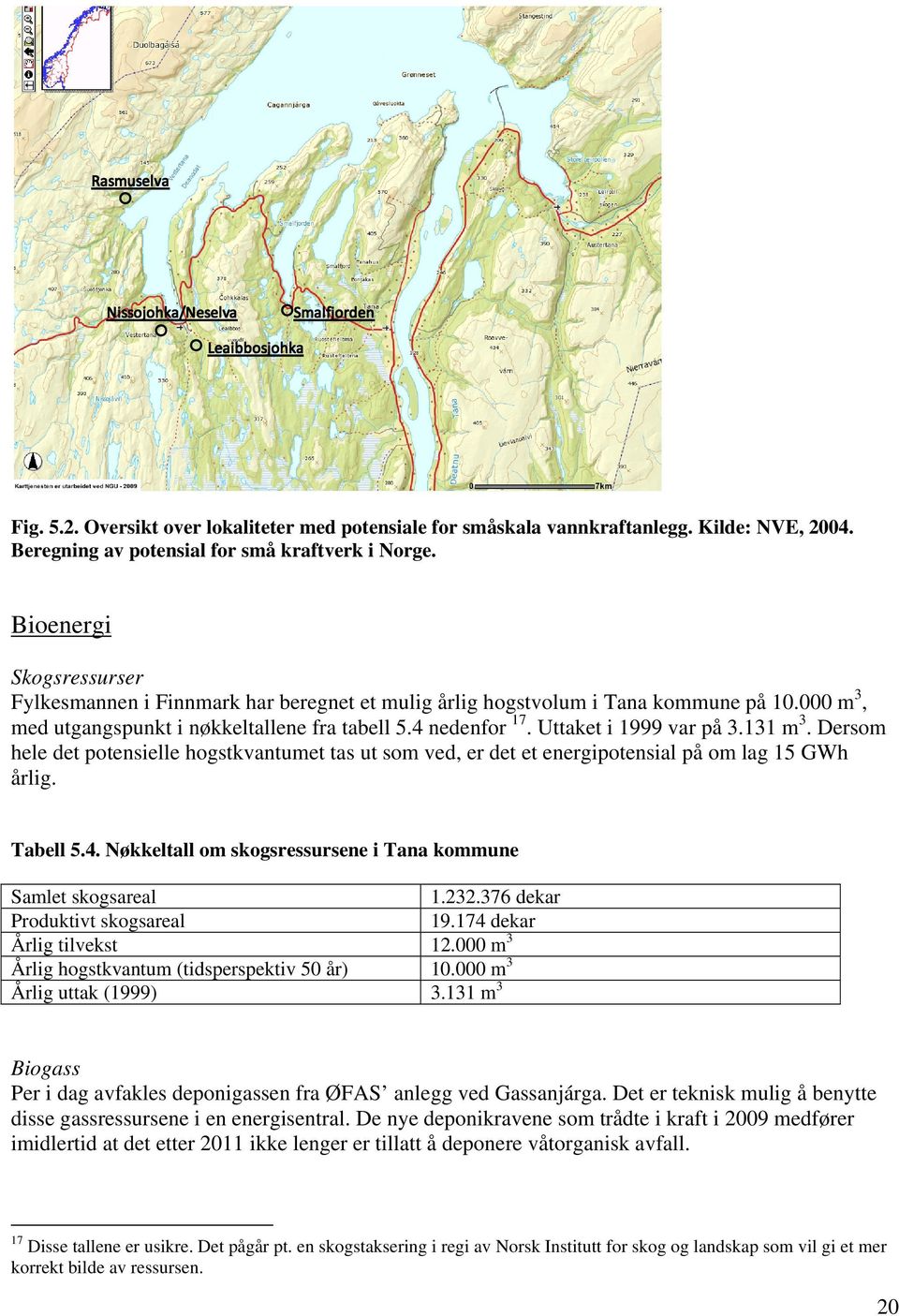 Uttaket i 1999 var på 3.131 m 3. Dersom hele det potensielle hogstkvantumet tas ut som ved, er det et energipotensial på om lag 15 GWh årlig. Tabell 5.4.