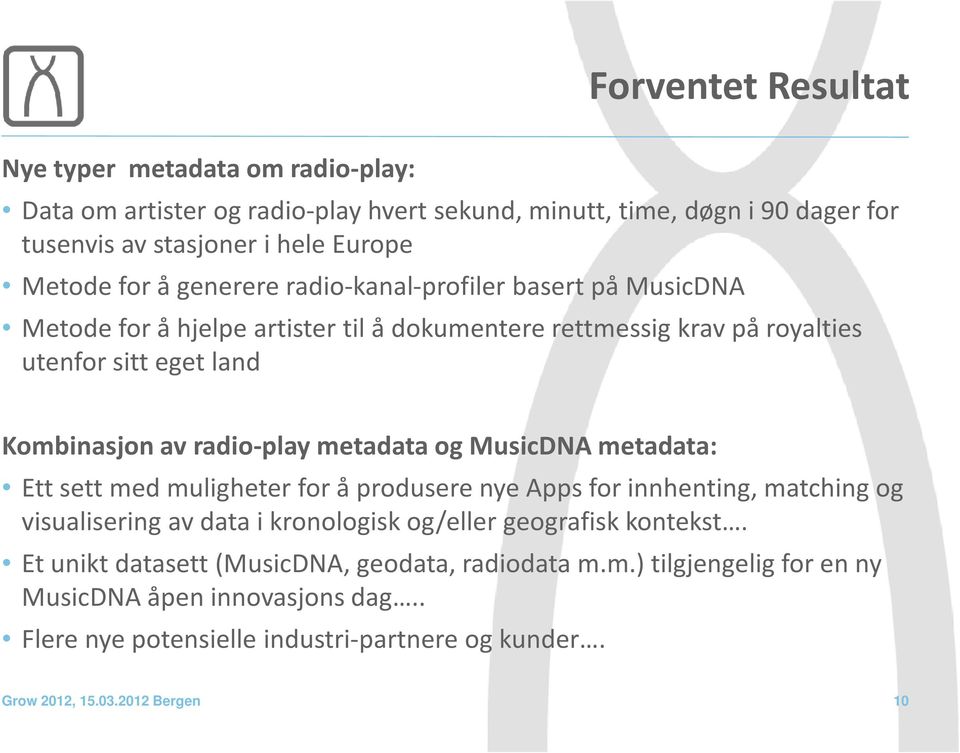 metadata og MusicDNA metadata: Ett sett med muligheter for å produsere nye Appsfor innhenting, matching og visualisering av data i kronologisk og/eller geografisk kontekst.