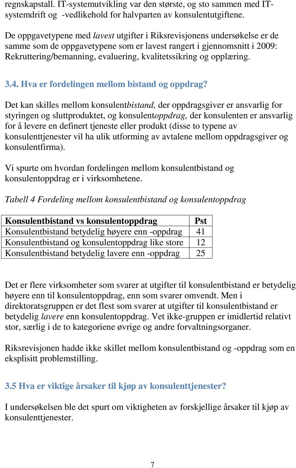 og opplæring. 3.4. Hva er fordelingen mellom bistand og oppdrag?