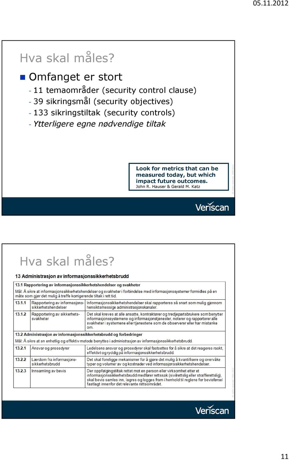 (security objectives) - 133 sikringstiltak (security controls) - Ytterligere