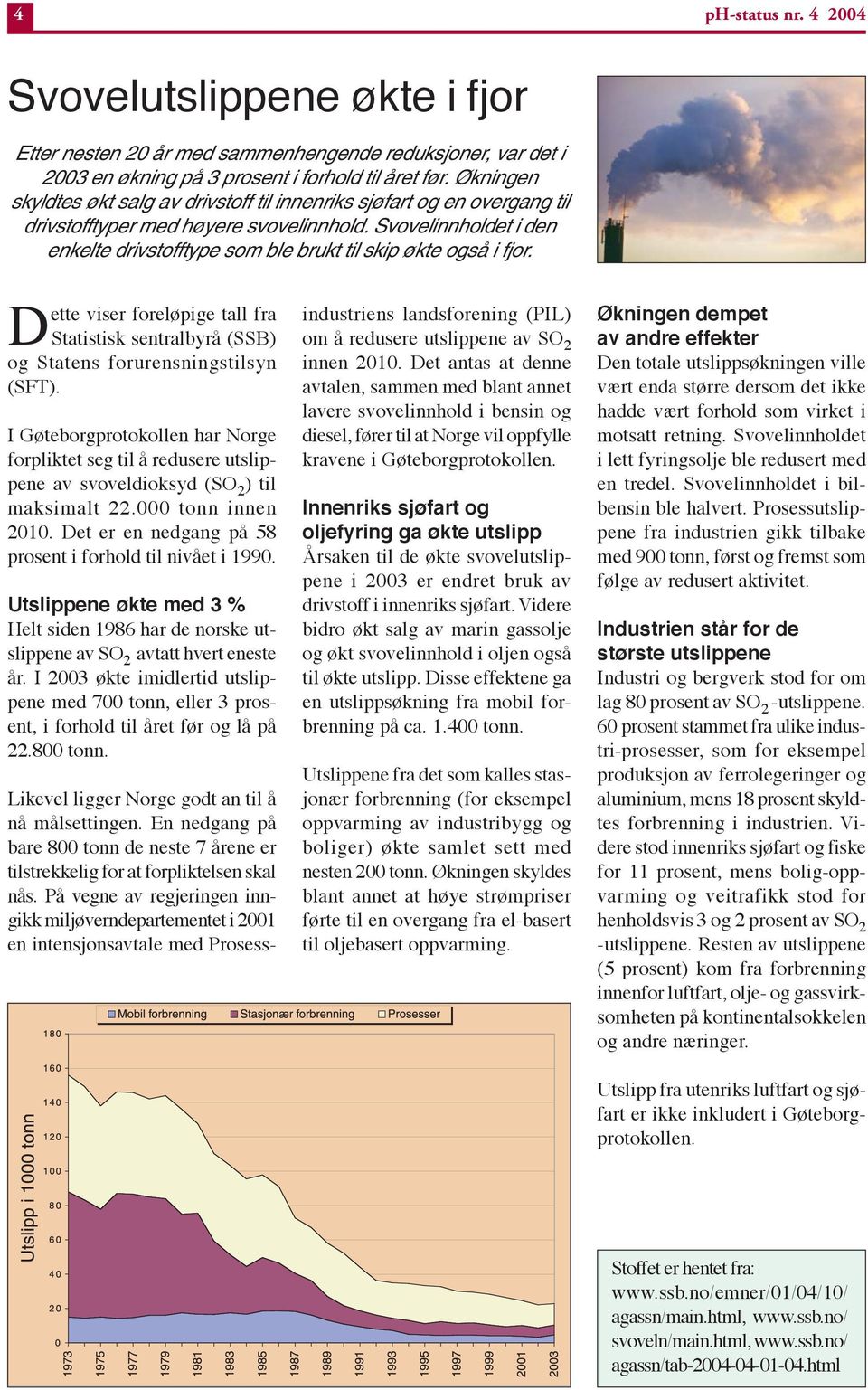 Svovelinnholdet i den enkelte drivstofftype som ble brukt til skip økte også i fjor. Dette viser foreløpige tall fra Statistisk sentralbyrå (SSB) og Statens forurensningstilsyn (SFT).